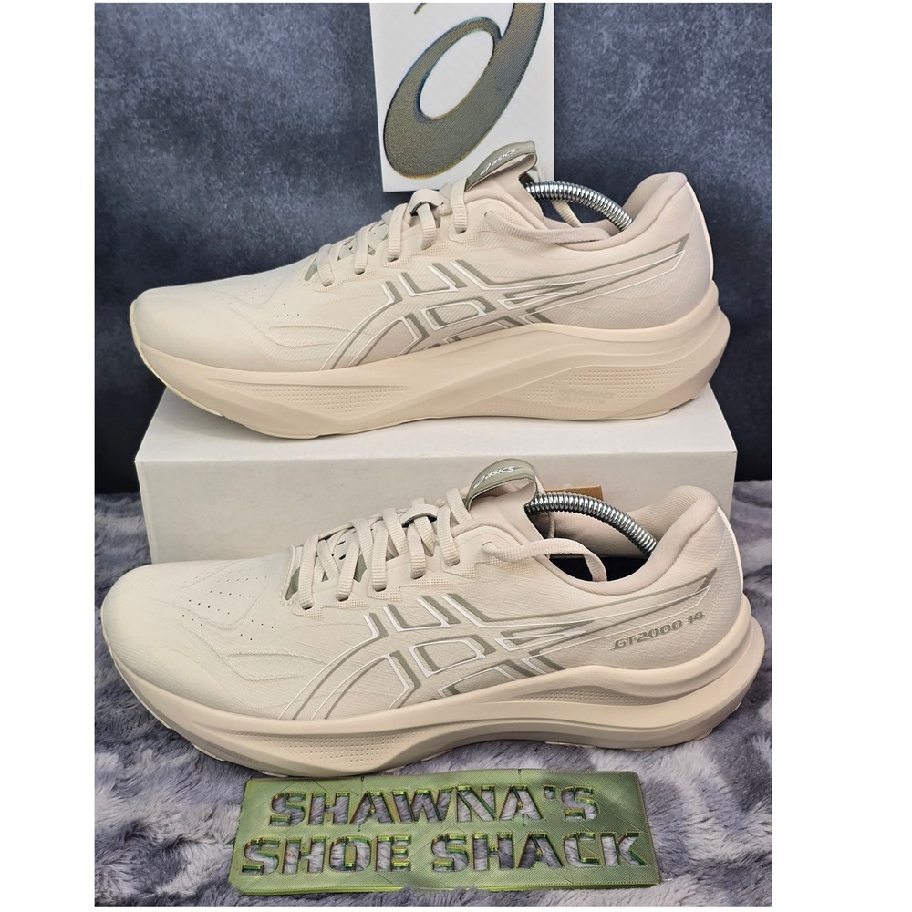 NWT ASICS GT-2000 14 Oatmeal White Sage Stability Running Shoes Mens 11